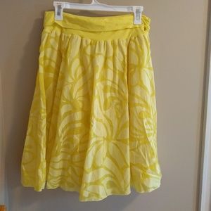 JCrew yellow floral skirt